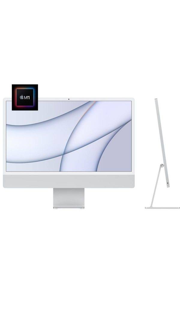 Apple 2021 iMac (24-inch, Apple M1 chip 8‑core GPU, 16GB RAM, 256GB) - Silver (Renewed)